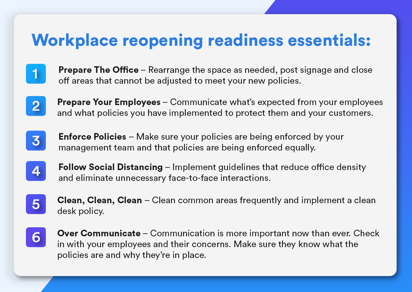 What to consider before bringing workers back What to consider before bringing workers back